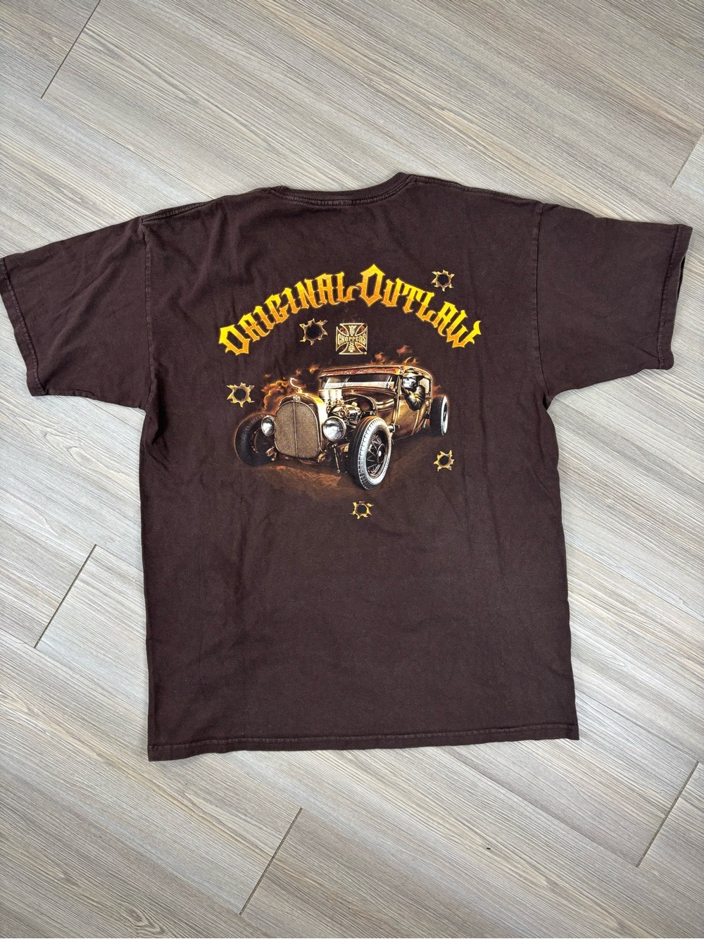 West Coast Choppers Vintage Original Outlaw Brown Short Sleeve Graphic Tee